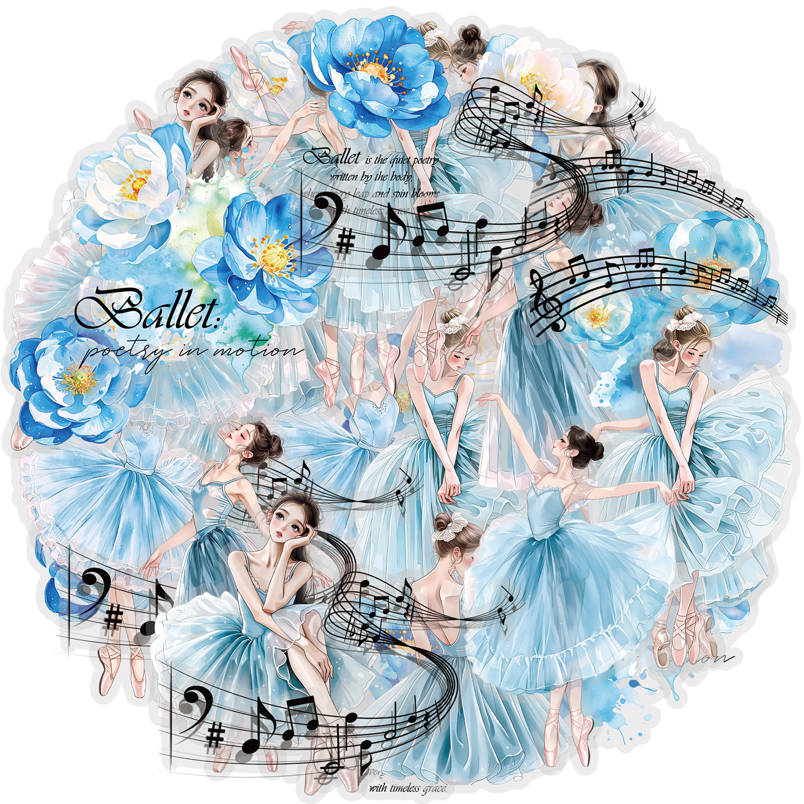 Korean Girl Lifestyle - Etori Life Japanese-Style Fresh Ice Blue