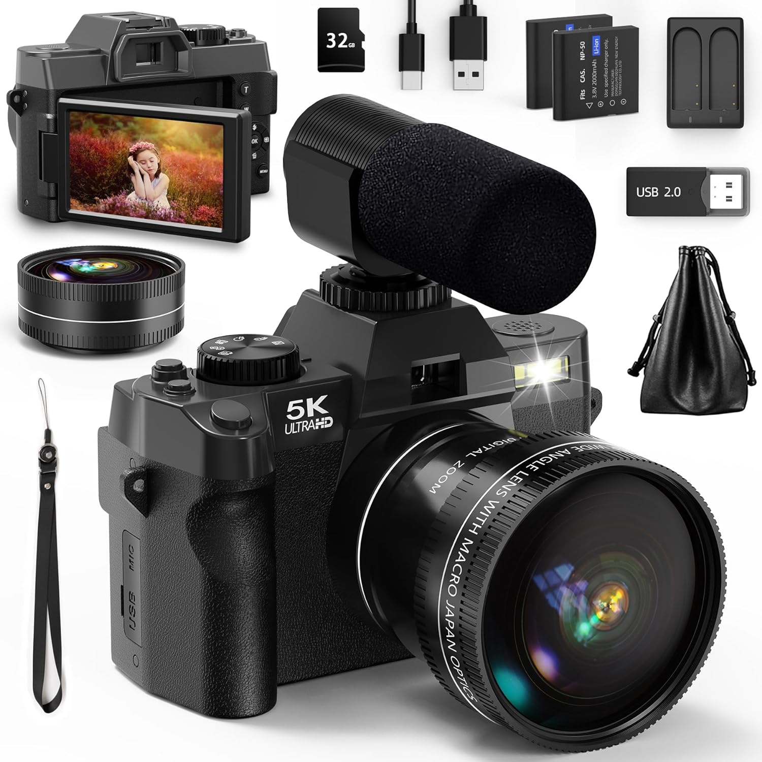 NBD 5K&48MP Digital Camera wit - Korean Lifestyle Vlog review and price