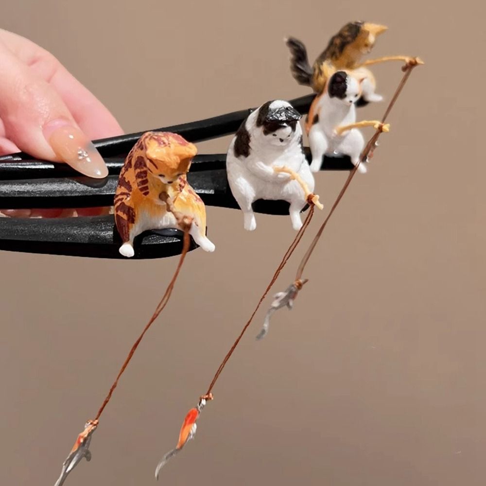 Cute Cat Fishing Wooden Hair S - Hanbok Hair Pin review and price