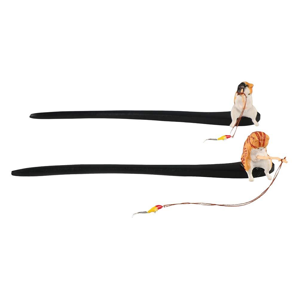 Cute Cat Fishing Wooden Hair S - Hanbok Hair Pin review and price