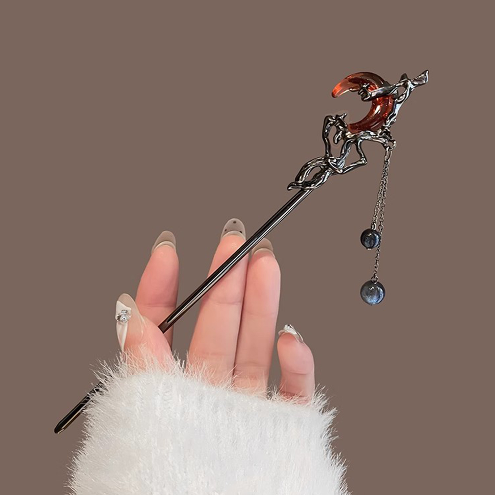 Female Red Moon Shaped Hair St - Hanbok Hair Pin review and price