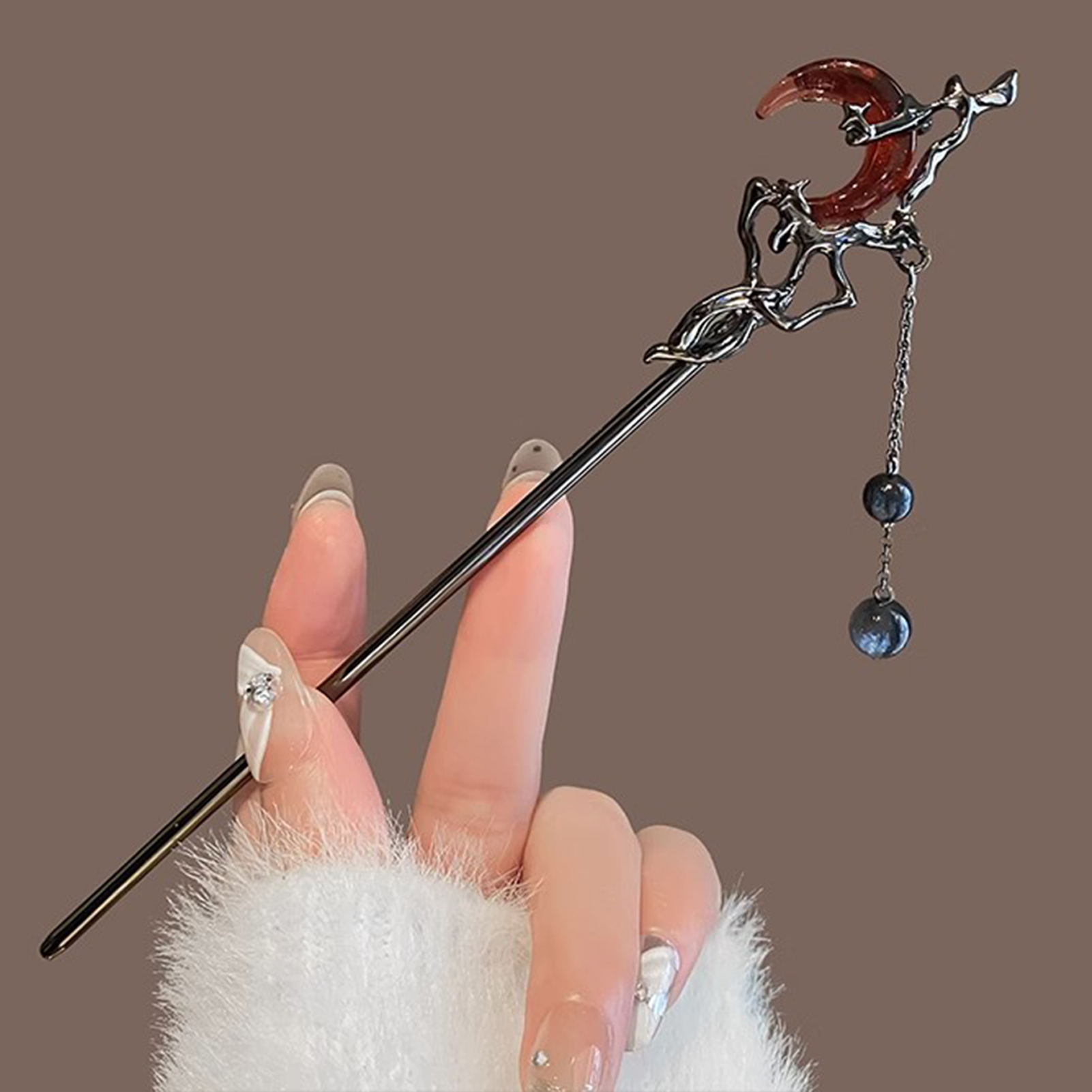 Female Red Moon Shaped Hair St - Hanbok Hair Pin review and price