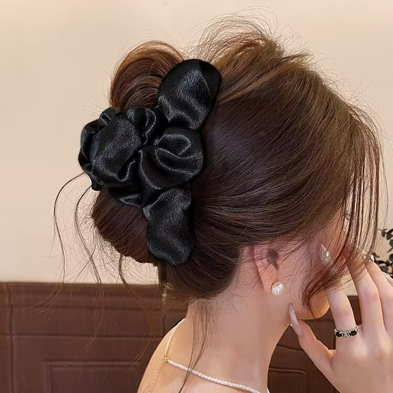Large Satin Hair Claw Korean S - Korean Daily Lifestyle review and price