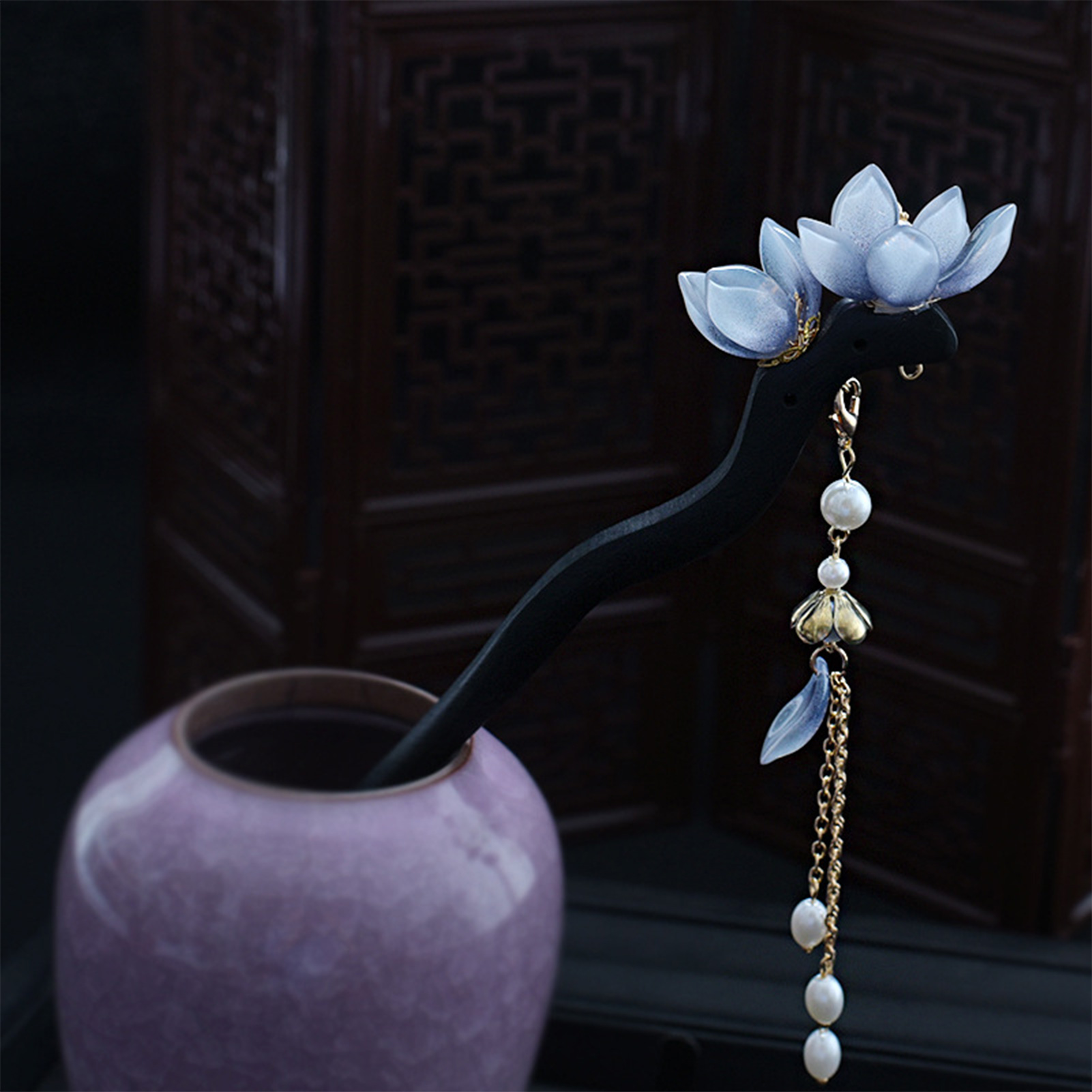 Blue Flower Hair Stick Vintage - Hanbok Hair Pin review and price