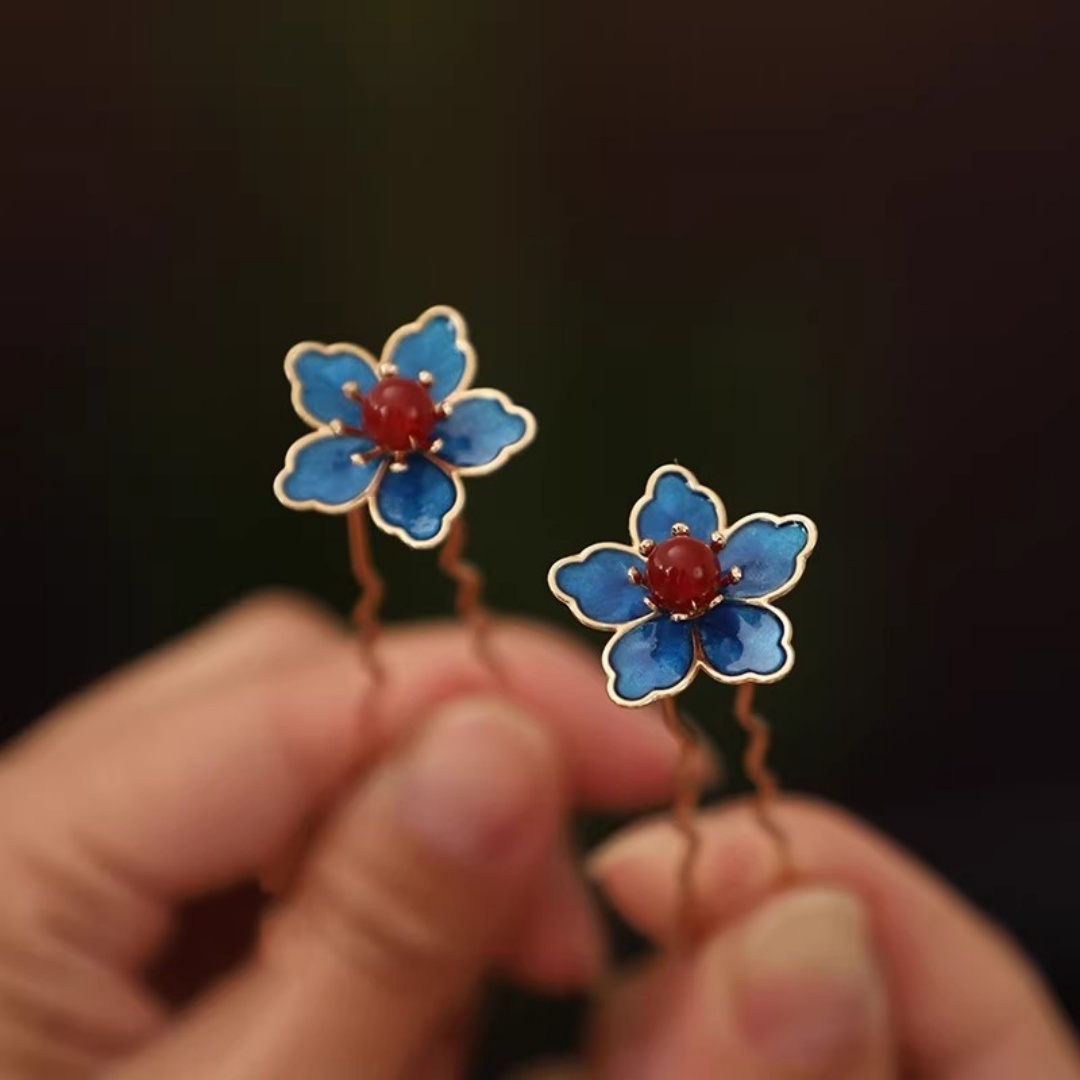 Blue Flower Ancient-Style Hanf - Hanbok Hair Pin review and price