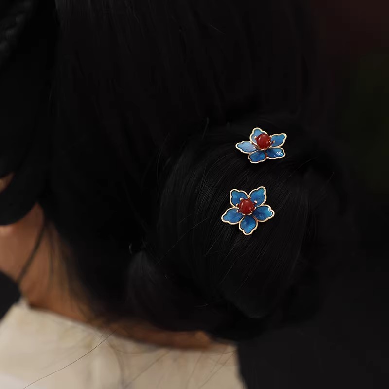 Blue Flower Ancient-Style Hanf - Hanbok Hair Pin review and price