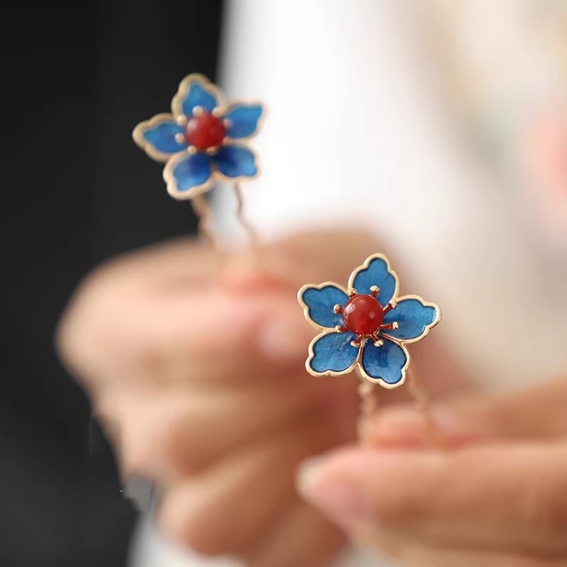 Blue Flower Ancient-Style Hanf - Hanbok Hair Pin review and price