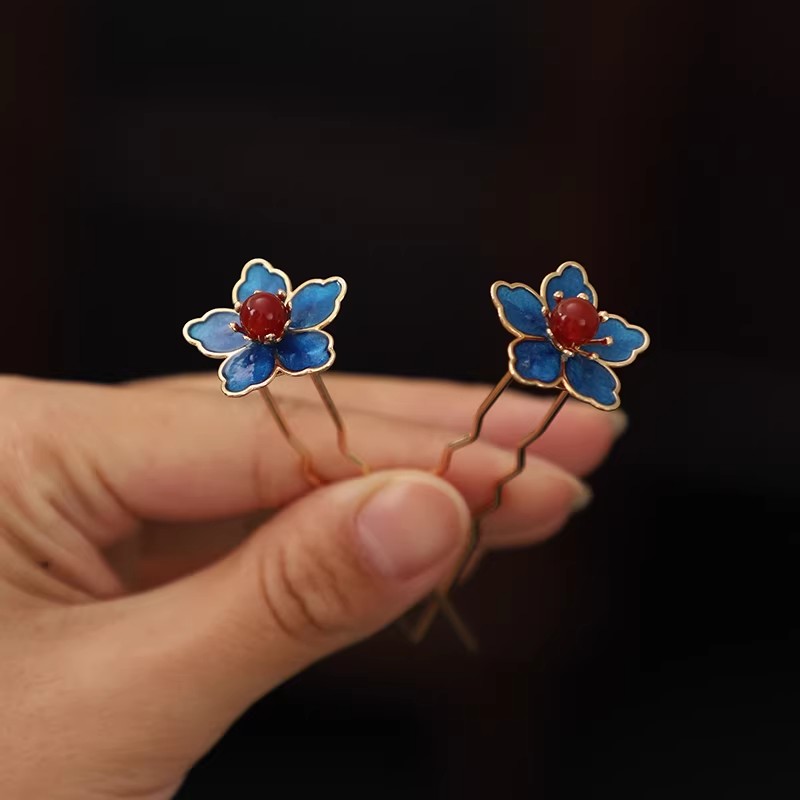 Blue Flower Ancient-Style Hanf - Hanbok Hair Pin review and price